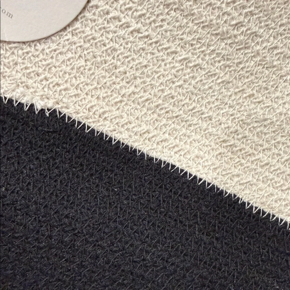 NWT Black and Cream Foldable Cotton Basket